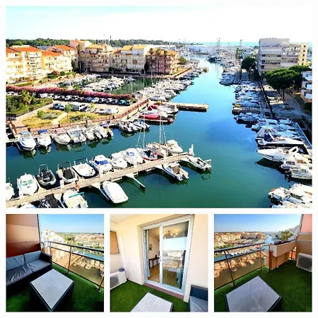 Daire Le Ponton Vue Marina -parking Clim Wifi Canet-en-Roussillon